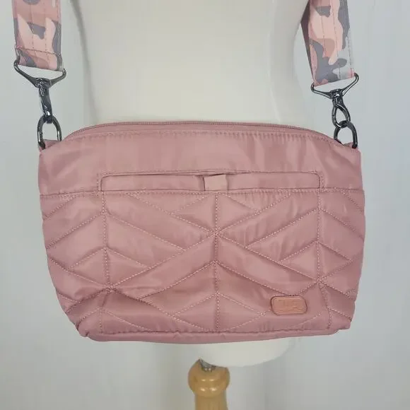 Lug Quilted Flare Pink and Camo Crossbody bag - Picture 2 of 11